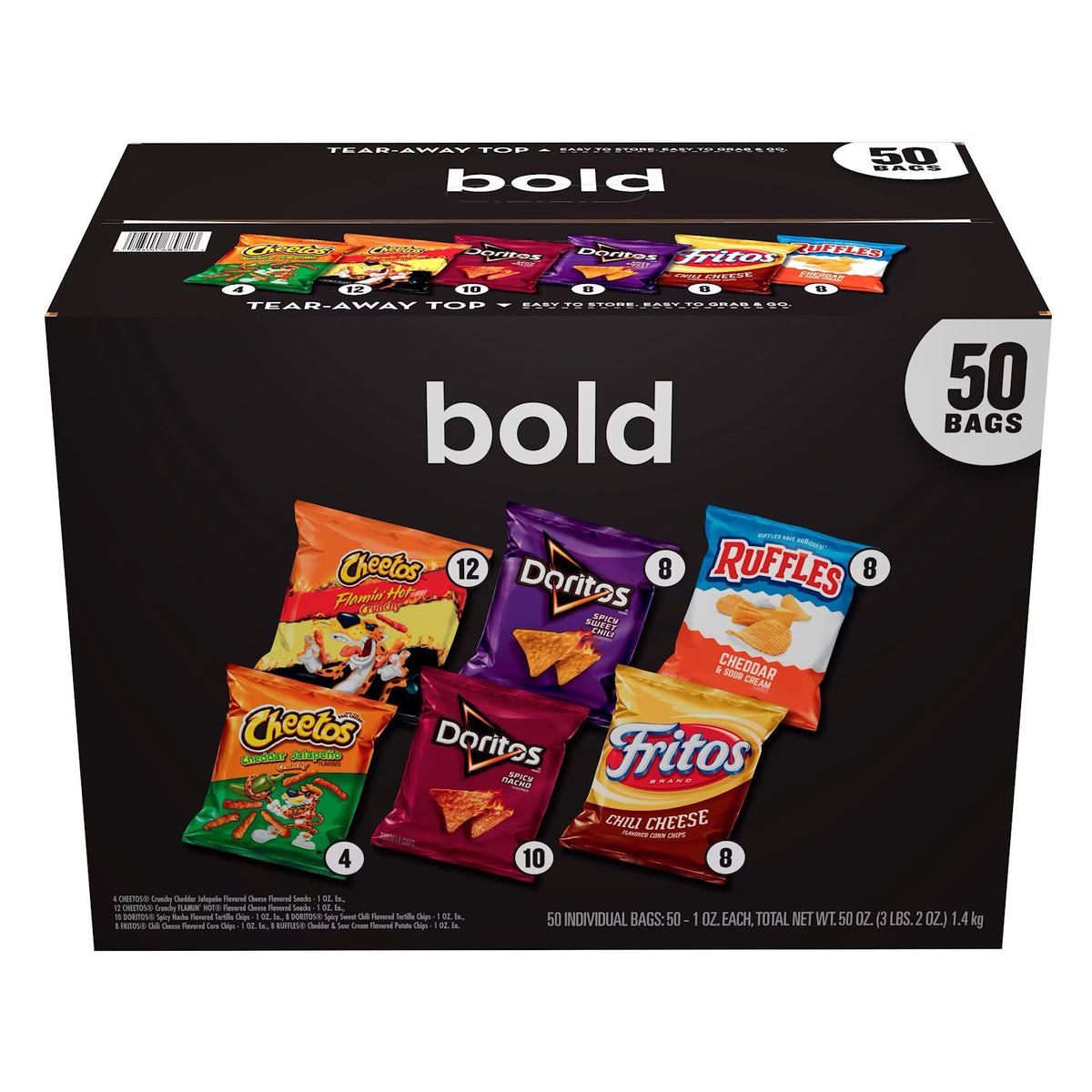 Frito-Lay Bold Mix, Variety Pack Chips, 50 pk.