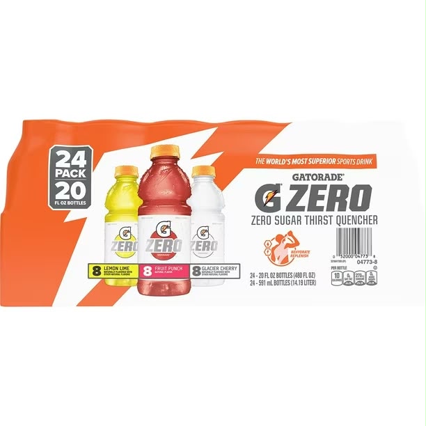 Gatorade Zero Sugar Thirst Quencher Variety Pack, 20 fl. oz., 24 pk.