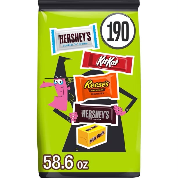 HERSHEY'S Halloween Variety Pack, Assorted Chocolate, 58.6 oz., 190 pk.