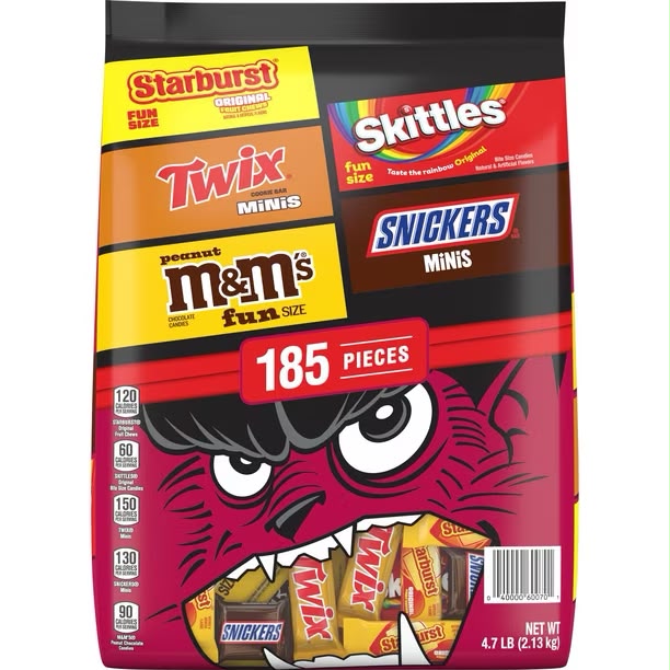 Mars Halloween Variety Pack Candy, Mini & Fun Size, 185 pcs.