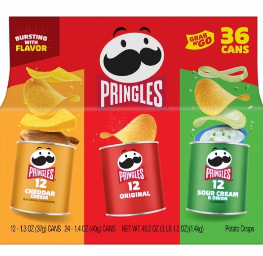Pringles Potato Crisps, Grab N’ Go Variety Pack Chips, 36 pk.