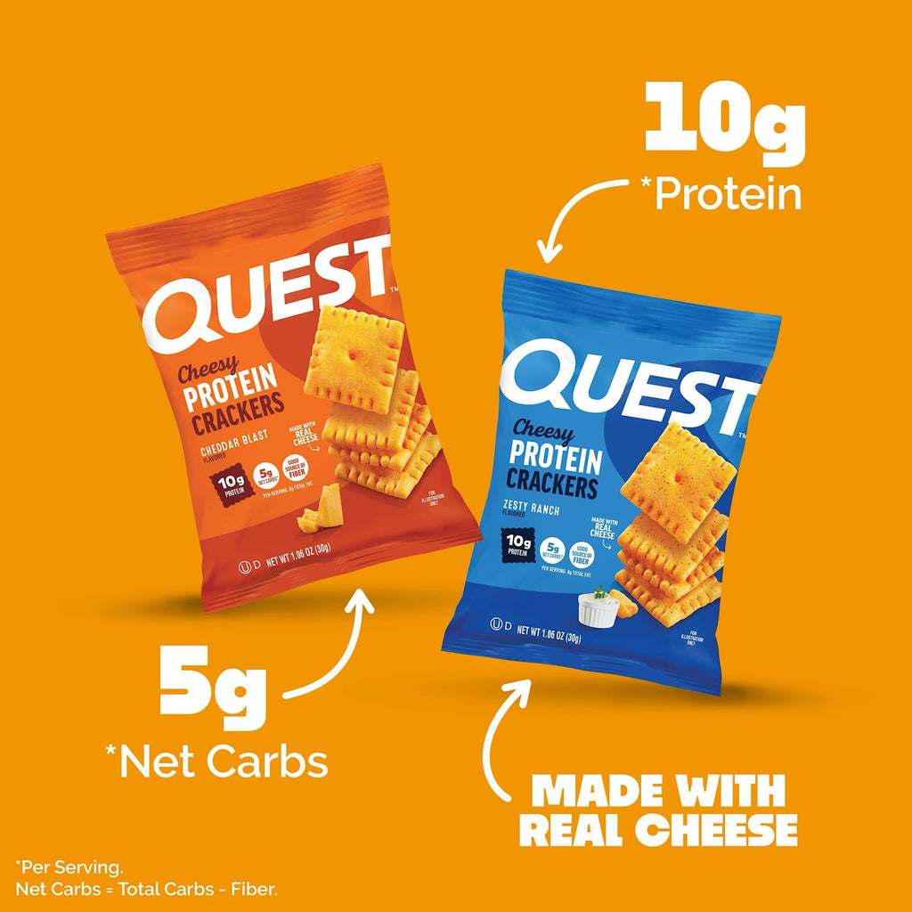 Quest Cheesy 10g Protein Crackers Variety Pack, 14 ct.