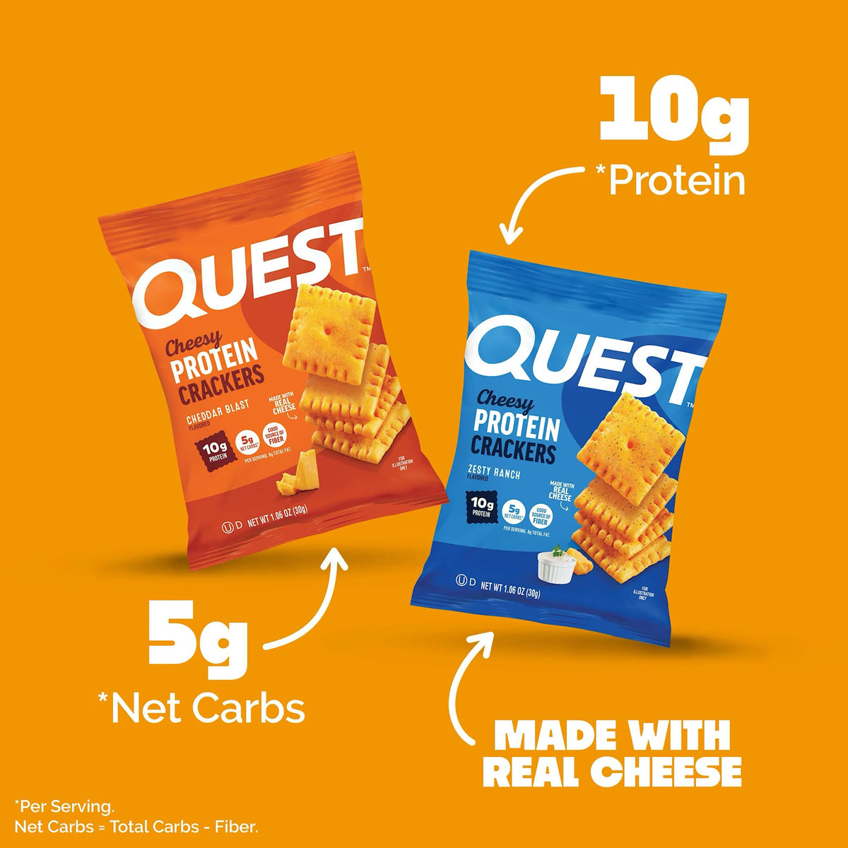 Quest Cheesy 10g Protein Crackers Variety Pack, 14 ct.