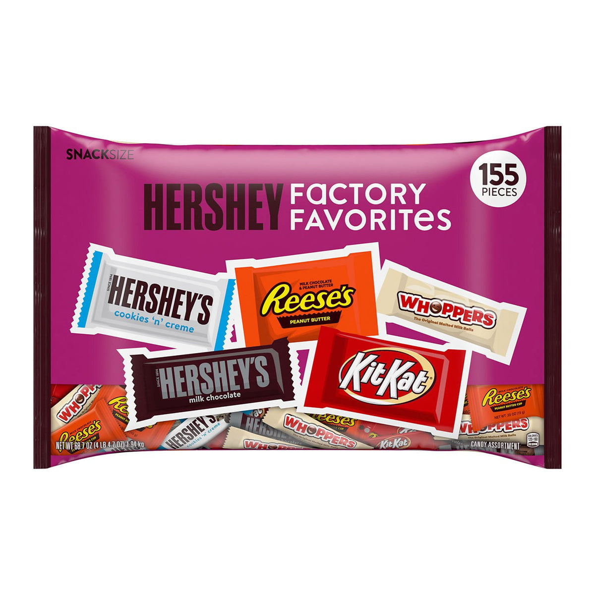 HERSHEY'S Factory Favorites Snack Size Candy Assortment, 155 pcs.