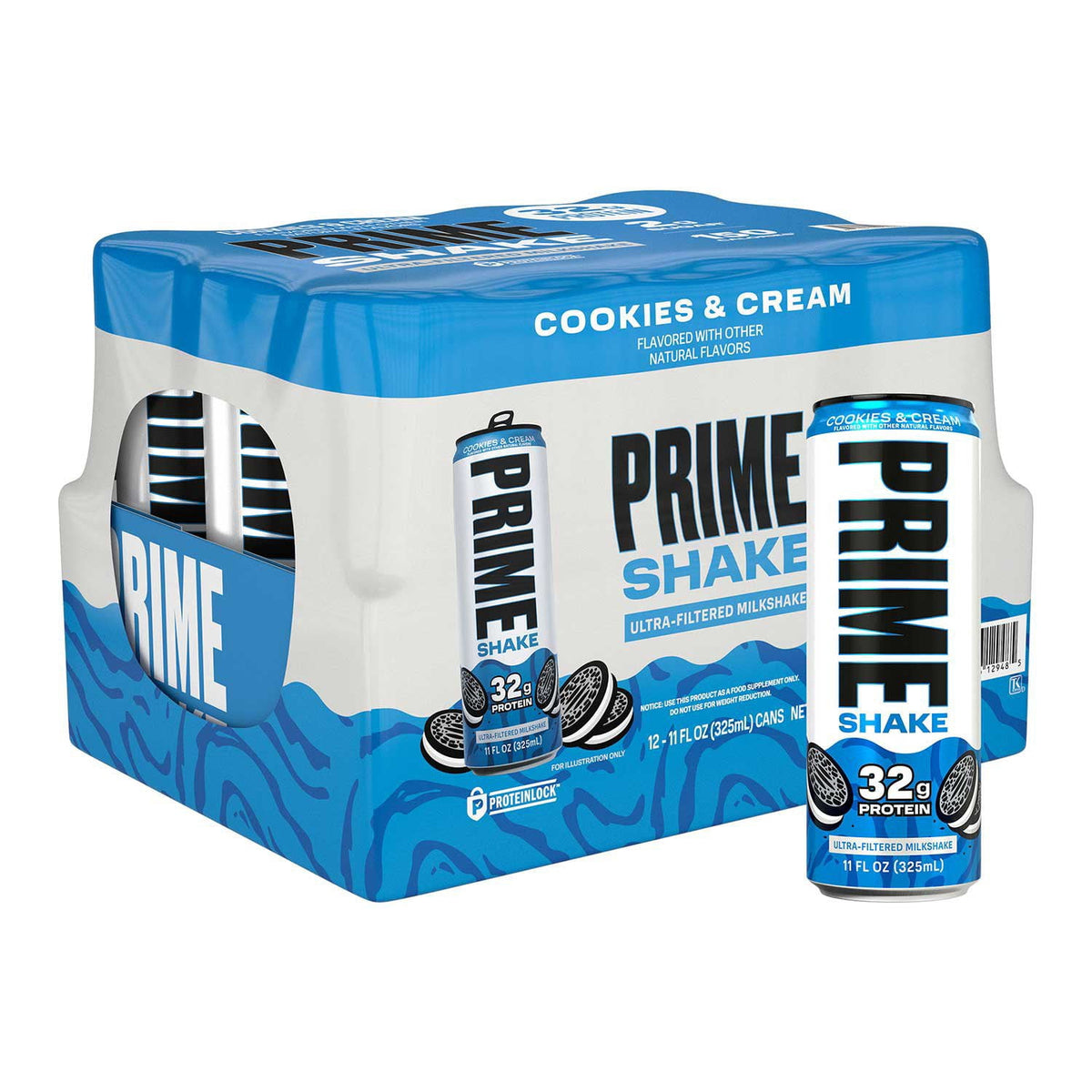 Prime 32g Protein Ultra-Filtered Milk Shake, Cookies and Cream, 11 fl. oz., 12 pk.