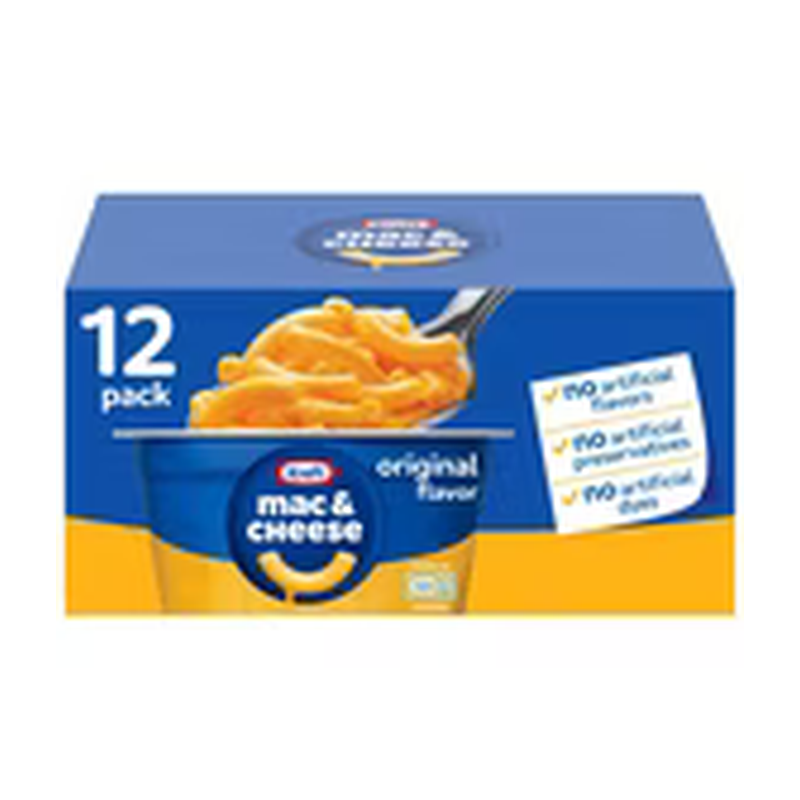Kraft Original Macaroni and Cheese Easy Microwavable Dinner, 2.05 oz 12 pk.