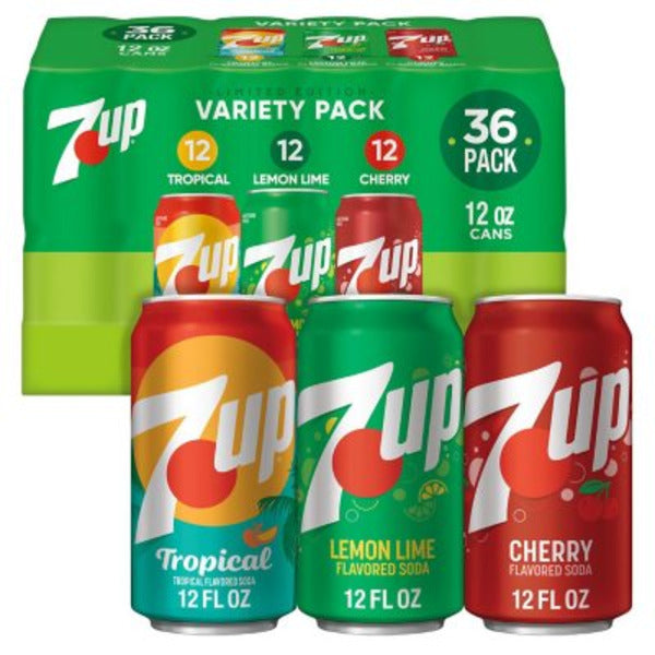 7UP Summer Variety Pack, 12 fl. oz., 36 pk.