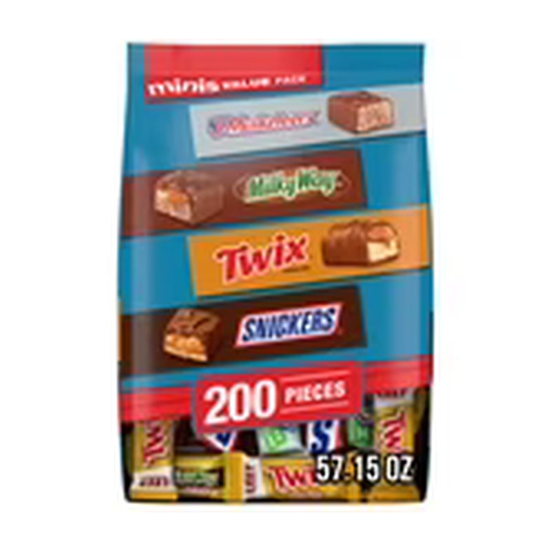 Mars Minis Chocolate Candy Bars Variety Pack, 200 ct.