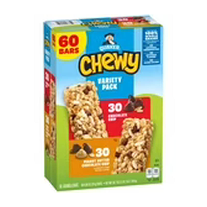 Quaker Chewy Granola Bar, Variety Pack, 60 ct.
